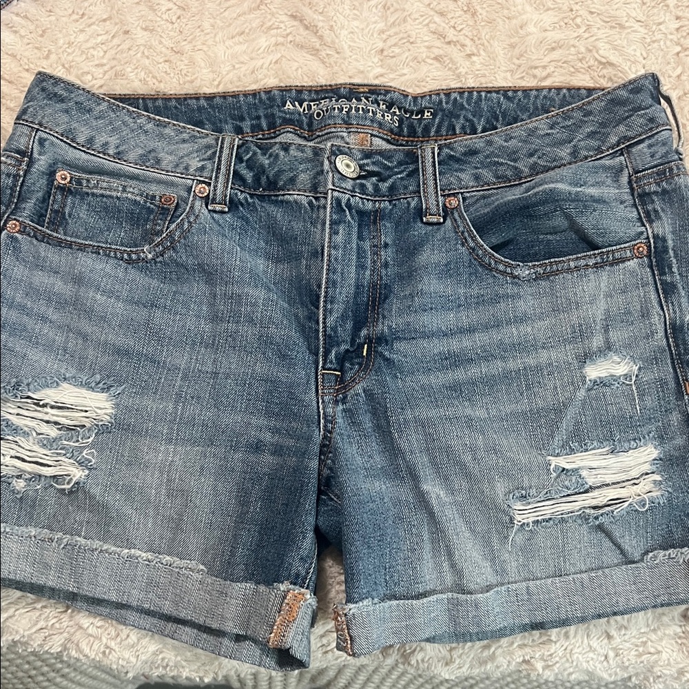 American Eagle Outfitters Distressed Blue Jean Shorts